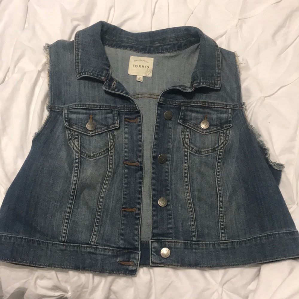 Torrid Denim Frayed Vest